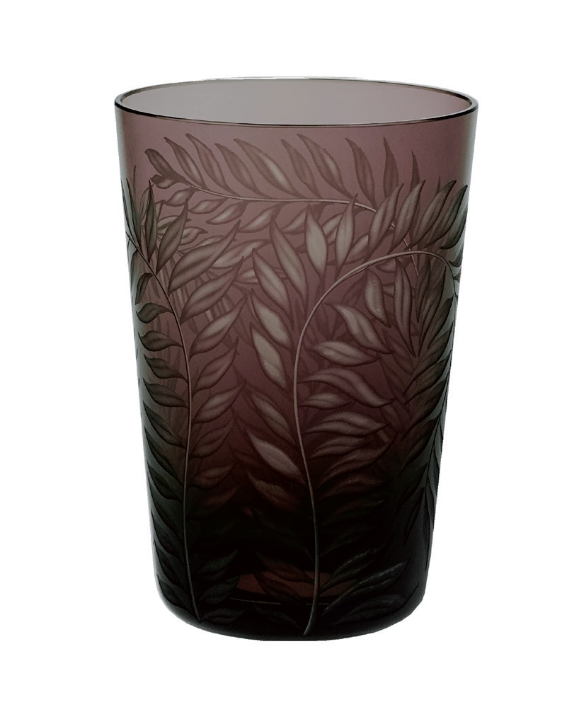 Feuilles - Tumbler 125 Mm Mor Yakut Renkli Bardak